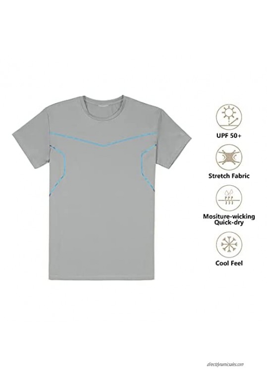 Little Donkey Andy Men's Stretch Quick-Dry Short Sleeve T-Shirt Crewneck Cool Moisture-Wicking for Sports Golf Tennis