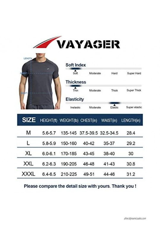 VAYAGER Mens Quick Drying Running Shirts Loose Fit Performance Short Sleeve Lightweight Athletic Workout Shirts for Men