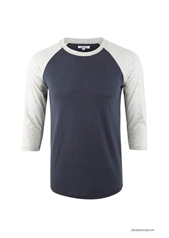 Vetemin Men's Casual 3/4 Raglan Sleeve Sports Jersey Baseball Tee Active Shirts