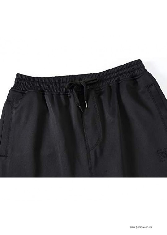 AIRIKE Mens Running Pants Workout Sweatpants Zipper Pockets Solid Marled Black (S-2XL)
