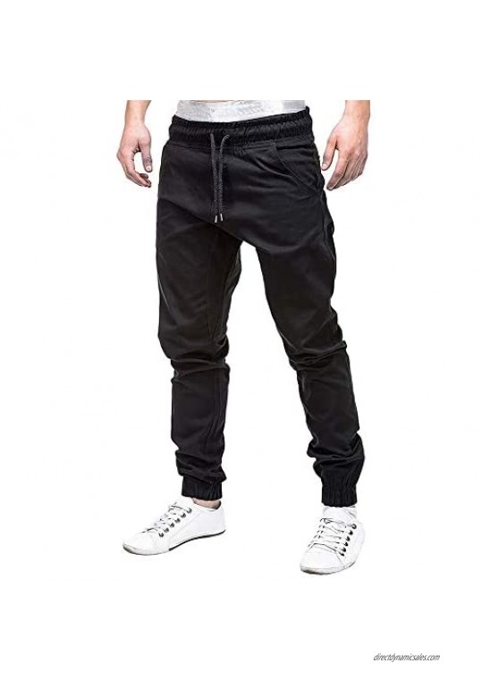 Annystore Casual Mens Athletic Drawstring Pants Slim Fit Workout Sweatpants Running Track Elastic Trousers