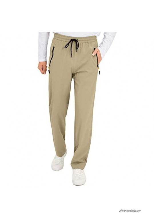 Coursanlouis Men's Jogger Lightweight Sweatpants Lounge Pants with Open Bottom Zipper Pockets 3XL