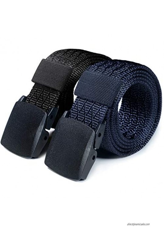 CQR 1 or 2 Pack Tactical Belt Military Style Heavy Duty Belt Lightweight Nylon Webbing EDC Buckle