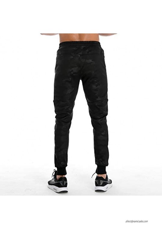 FLYFIREFLY Mens Joggers Sweatpants Mens Athletic Jogger Running Sport Pants for Men with Zipper Pockets