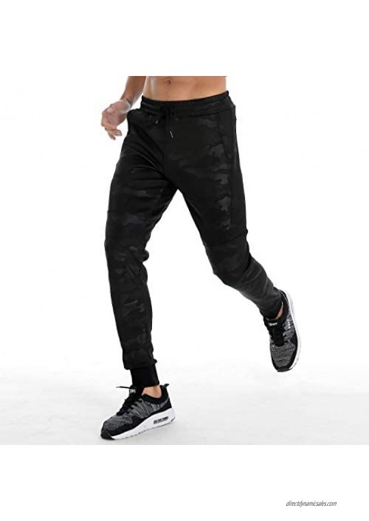 FLYFIREFLY Mens Joggers Sweatpants Mens Athletic Jogger Running Sport Pants for Men with Zipper Pockets