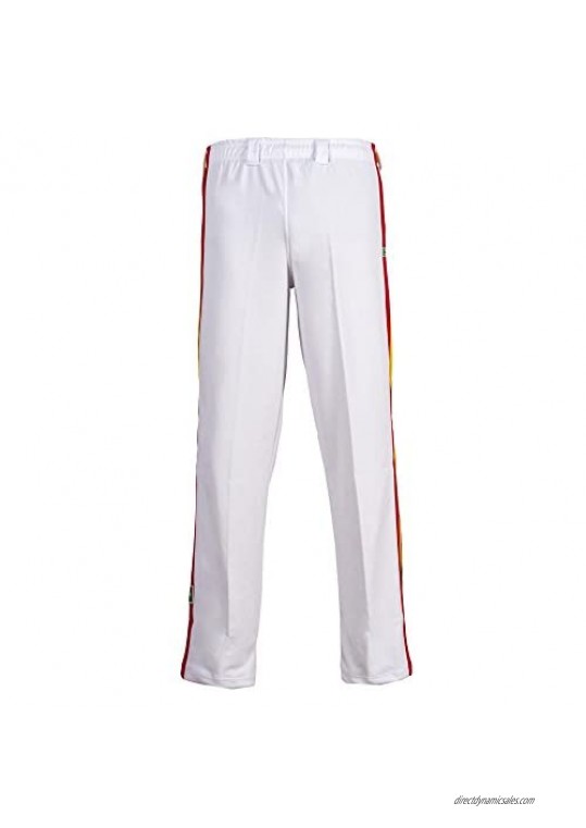 JL Sport Authentic Brazilian Capoeira Martial Arts Pants - Unisex (White with Stripes)
