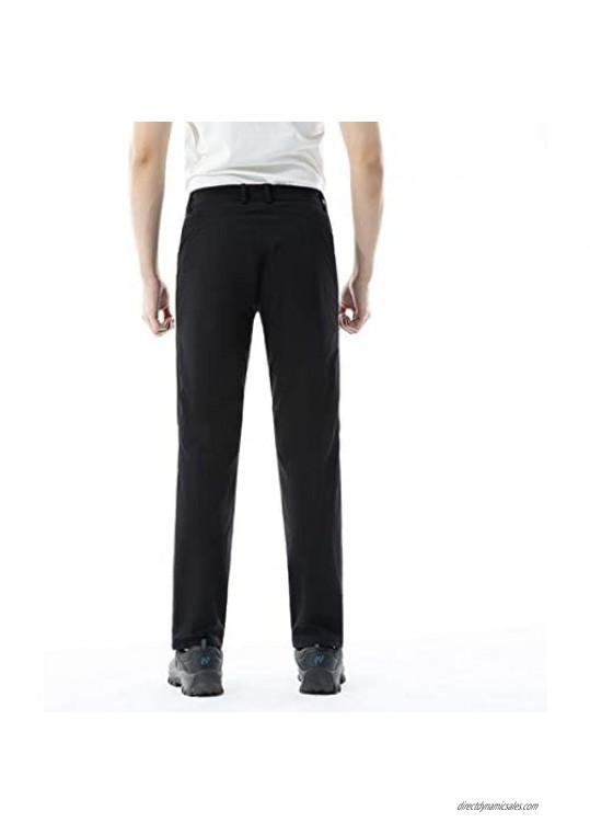 Lanmay Men's Golf Pants Outdoor Quick Dry Pants Elastic Waist Lightweight Travel Cargo Work Pants with Pockets