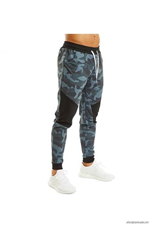 Ouber Men's Slim Fit Camo Jogger Sweatpant Cotton Tapered Gym Pants