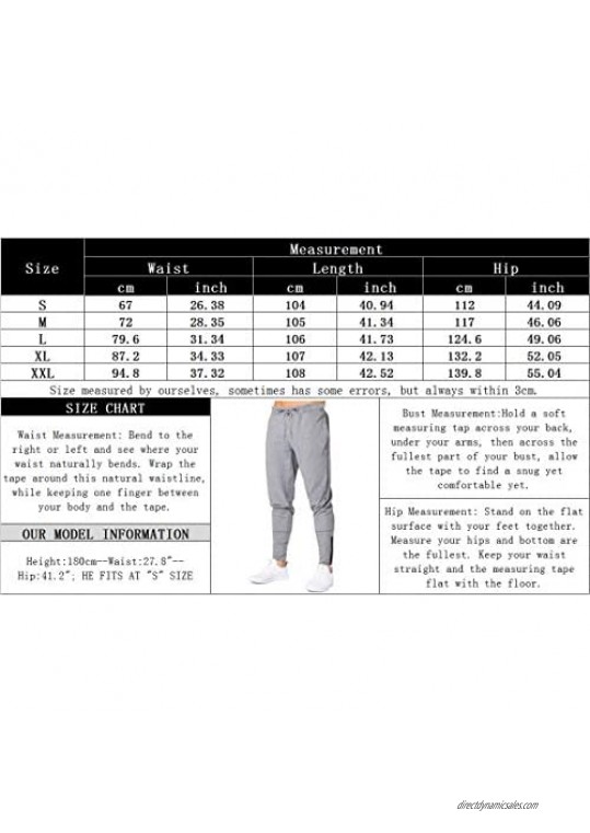 poriff Men's Gym Jogger Pants Slim Fit Ankle Zipper Workout Running Sweatpants with Pockets