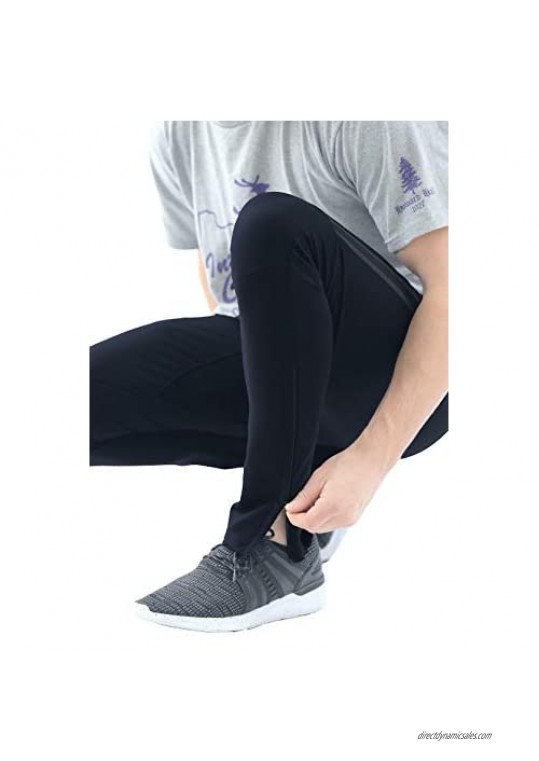 SCR SPORTSWEAR Men's Slim Fit Fitted Pants Workout Activewear Pants Athletic Sweatpants Black Long Inseam …