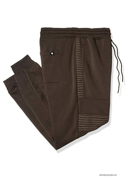 Southpole Men's Active Basic Jogger Fleece Pants (Moto and Zipper Details)