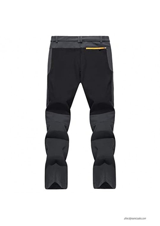 TACVASEN Men's All Seasons Pants Lightweight Waterproof Hiking Climbing Mountain Pants Zipper Pockets