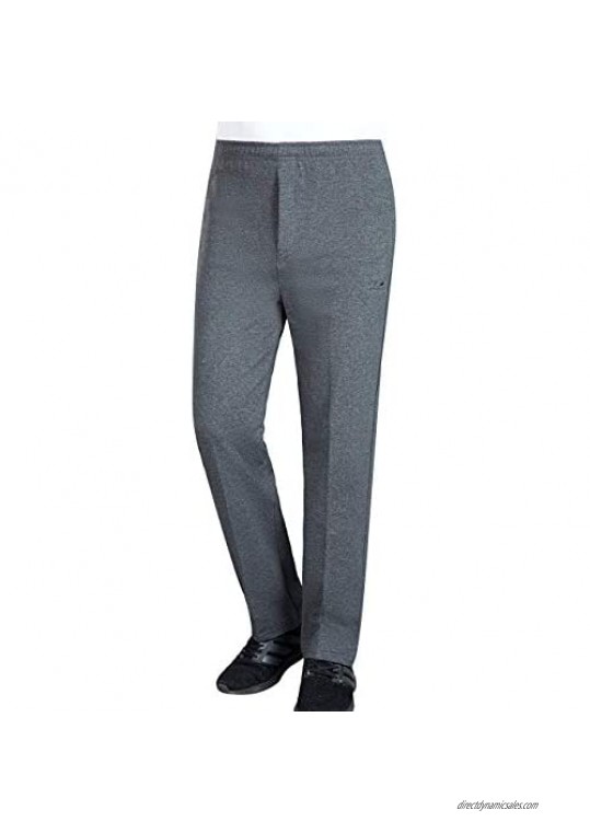 Zoulee Men's Front Zip Open-Bottom Sports Pants Sweatpants Trousers