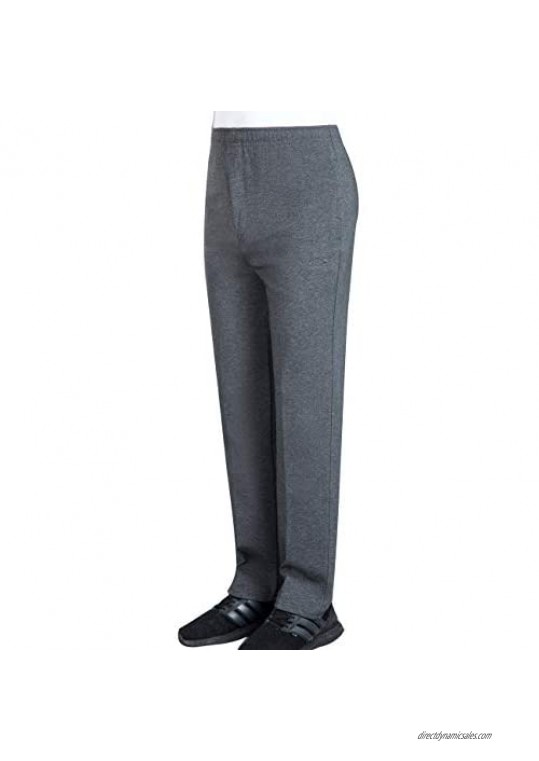 Zoulee Men's Front Zip Open-Bottom Sports Pants Sweatpants Trousers