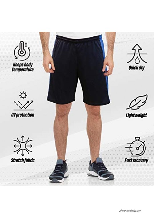 [5 Pack] Men’s Dry-Fit Active Athletic Shorts - Basketball Running Workout Training
