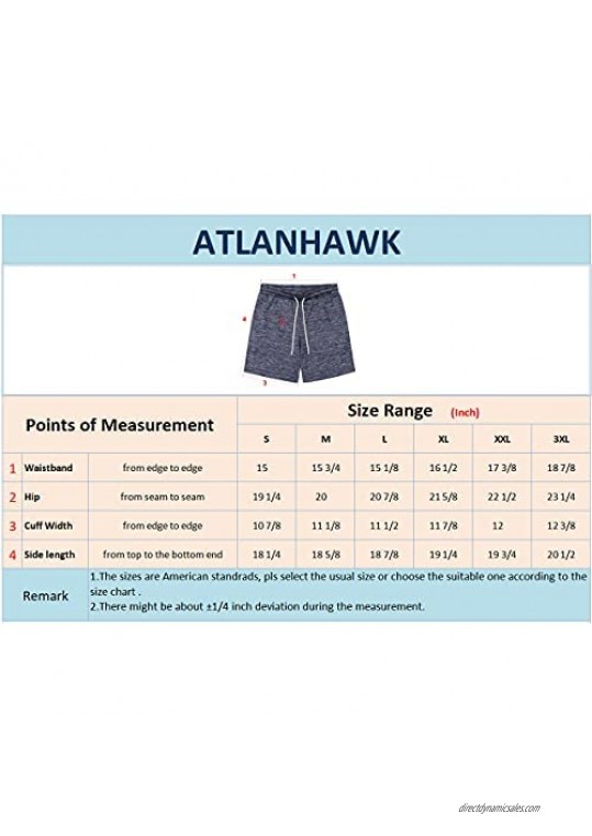 ATLANHAWK Mens Athletic Shorts Quick Dry Gym Workout Shorts Active Performance Running Shorts for Men with Pocket