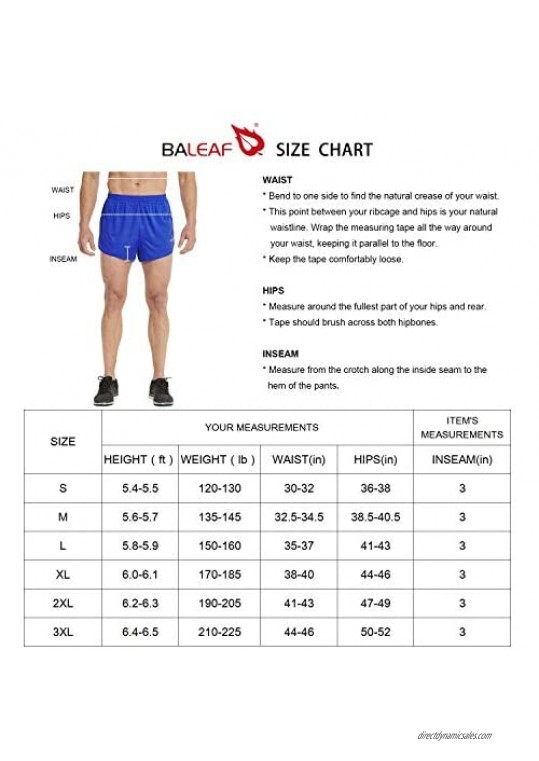BALEAF Men's 3 Inches Running Shorts Reflective Active Gym Workout Shorts