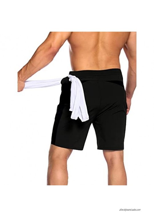 COOrun Men's Workout Running Shorts Quick-Dry Zipper Pockets Athletic Gym Training Shorts with Towel Loop