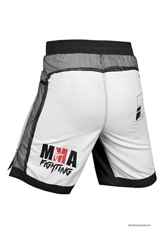 DEFY Xtreme MMA Fight Shorts UFC Cage Fight Grappling Muay Thai Kickboxing White