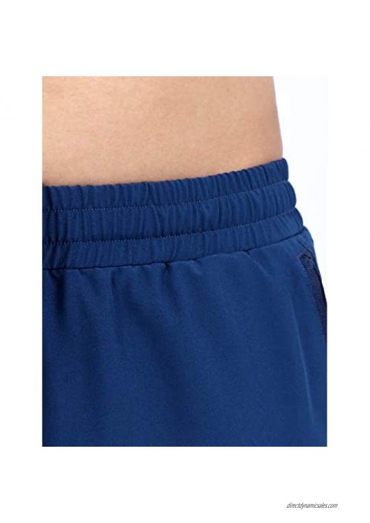 DISHANG Men's Workout Athletic Shorts Quick Dry Performance Running Shorts Elasticized Waistband Zip Pockets
