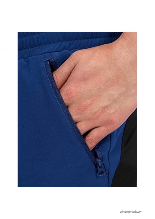 DISHANG Men's Workout Athletic Shorts Quick Dry Performance Running Shorts Elasticized Waistband Zip Pockets
