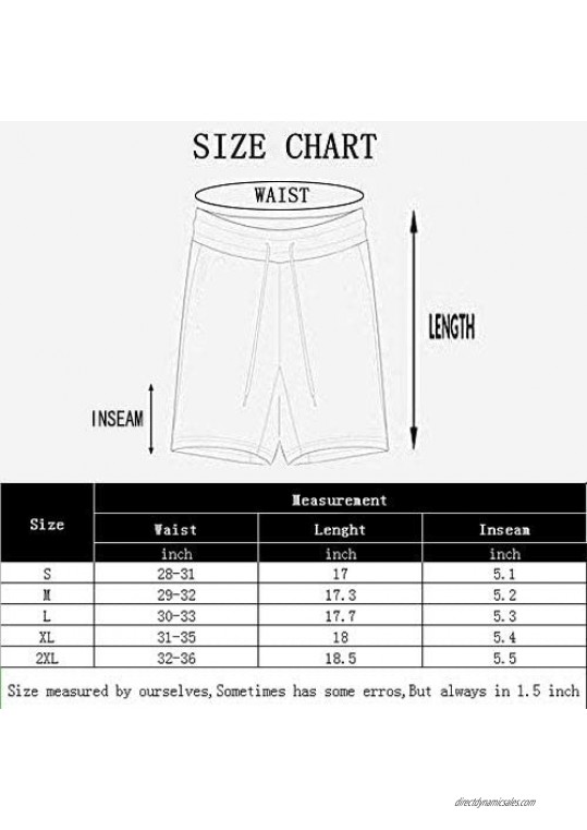 FANYEAH Mens 5 Cotton Running Gym Shorts Workout Fitted Quick Dry Athletic Fitness Jogger Shorts with Zipper Pockets