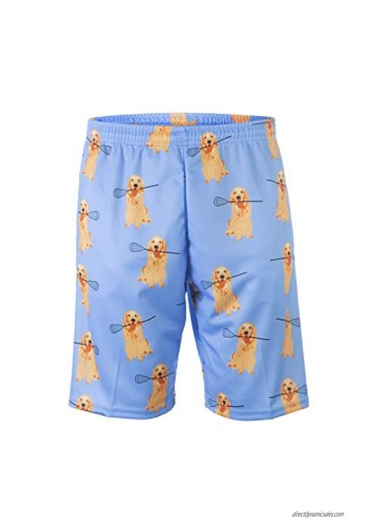 Lacrosse Shorts with Golden Retrievers Knee Length with Deep Pockets