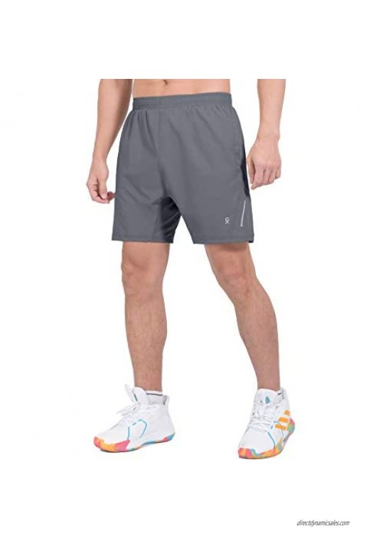 Little Donkey Andy Men's 5 Inches Ultra Stretch Quick Dry 2 in 1 Running Shorts Cool Lightweight Athletic Workout Gym