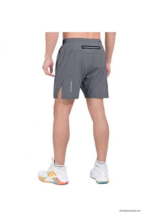 Little Donkey Andy Men's 5 Inches Ultra Stretch Quick Dry 2 in 1 Running Shorts Cool Lightweight Athletic Workout Gym