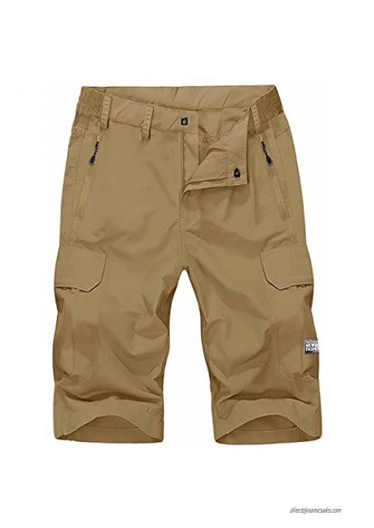 MAGNIVIT Men's Cargo Shorts with 5 Pockets 3/4 Below Knee Hiking Mountain Bike Shorts