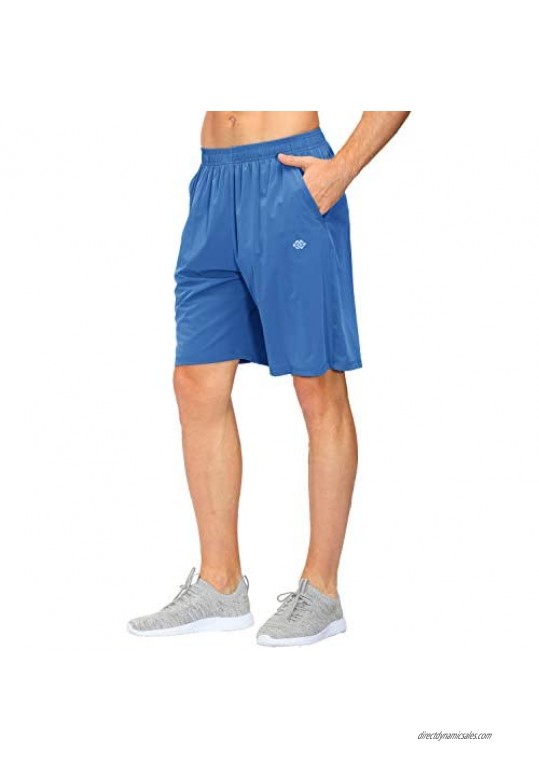 MoFiz Mens Shorts Sports Workout Shorts Inseam 9 10 Quickly Dry Comfortable Fitness Shorts with Zip Pockets