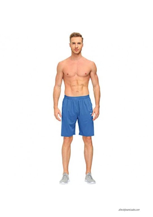 MoFiz Mens Shorts Sports Workout Shorts Inseam 9 10 Quickly Dry Comfortable Fitness Shorts with Zip Pockets