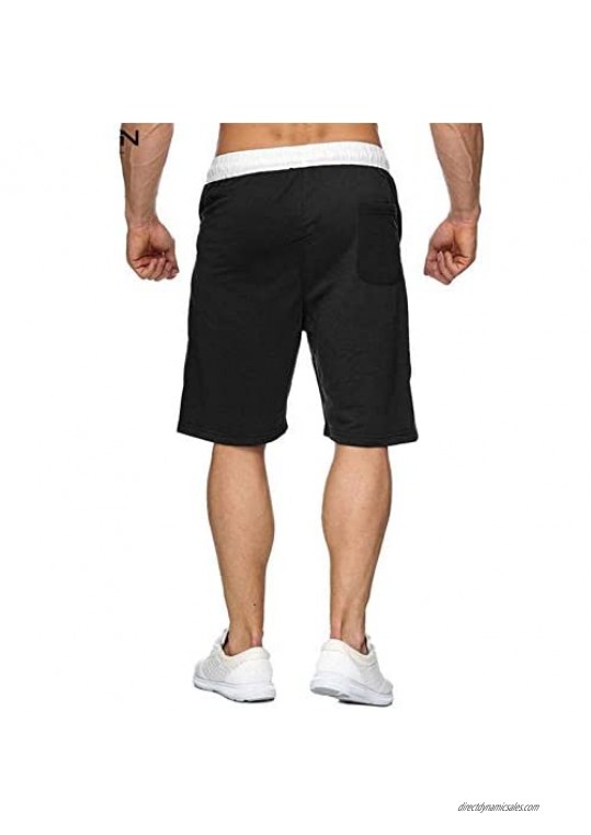 Rela Bota Men's Active Shorts Workout Training Running Gym Athletic Jogger Gym Athletic Sweatpants with Zipper Pocket