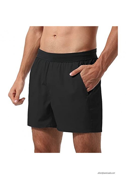 REYSHIONWA Men's Athletic Shorts Gym Workout Quick Dry Running Shorts with Phone Pockets