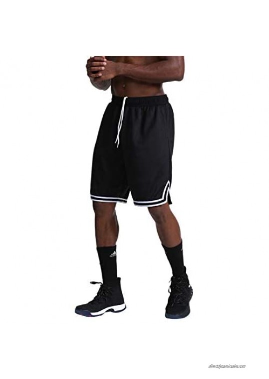 SUNSIOM Men's Basketball Shorts Gym & Running Elastic Waistband Short Pants