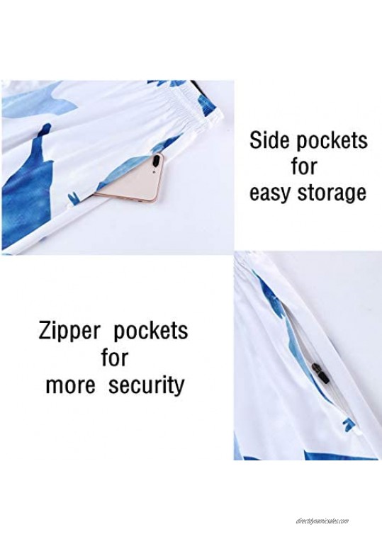 Topeter 2 Packs Men’s Camo Basketball Shorts Training Athletic Mesh Shorts with Pockets