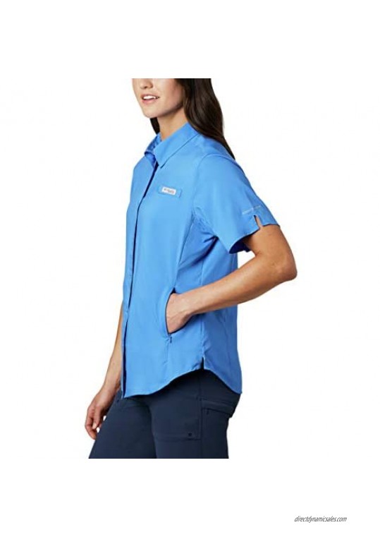 Columbia Women's Plus Tamiami II Short Sleeve Shirt 1X Stormy Blue