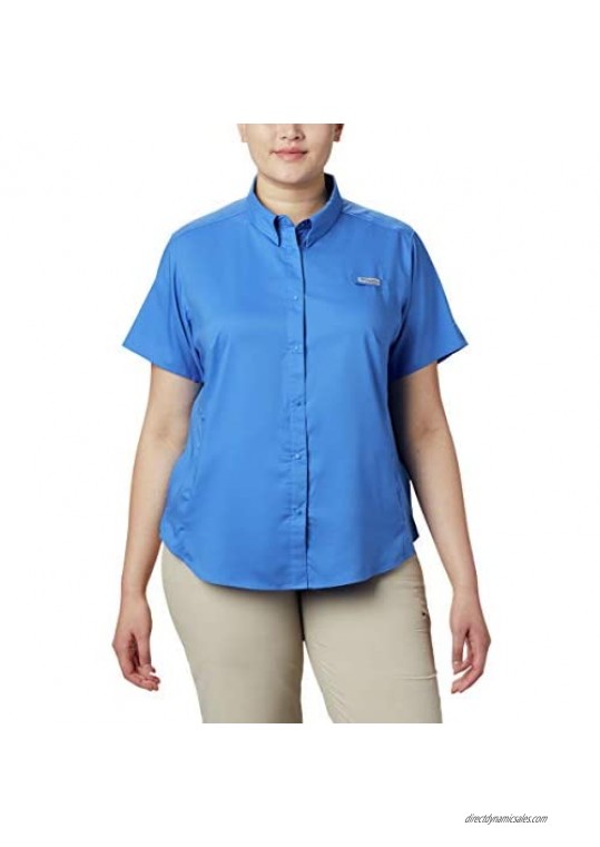 Columbia Women's Plus Tamiami II Short Sleeve Shirt 1X Stormy Blue
