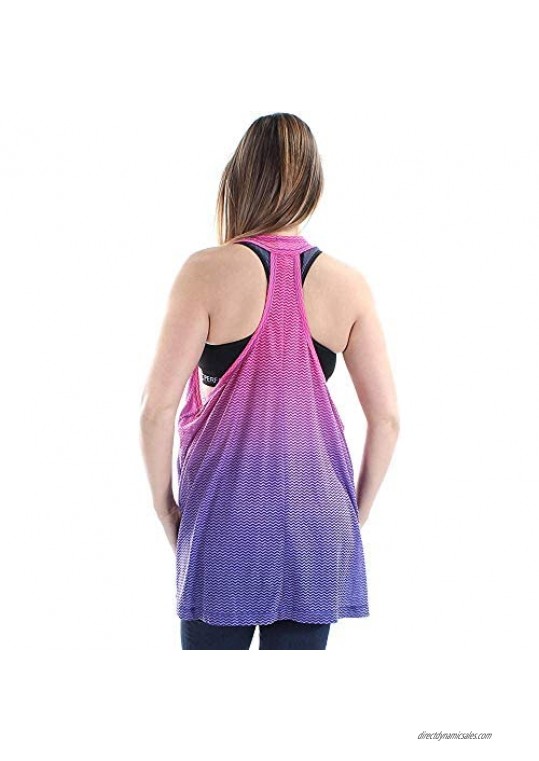 Ideology Womens Space-Dyed Ombre Burnout Tank Top