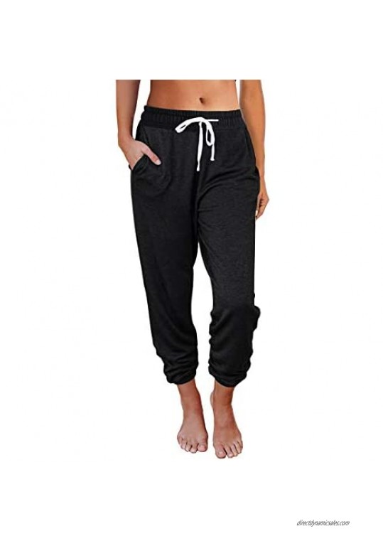 AUTOMET Womens Sweatpants Comfy Drawstring Athletic Lounge Yoga Pants Workout Joggers Pants with Pockets