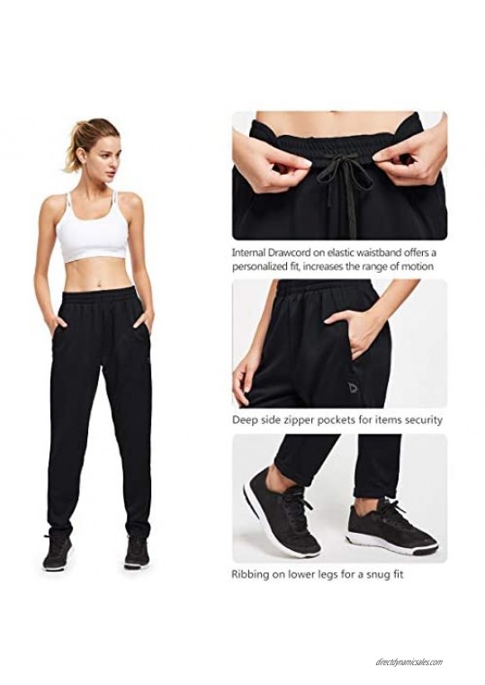 BALEAF Women's Athletic Sweatpants Joggers Active Sweat Pants Comfy Running Lounge Zipper Pockets