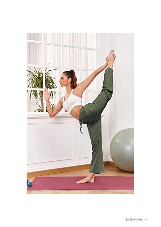 GOCHIC Women's Yoga Wide Leg Pants Drawstring Loose Workout Jogger Sweatpants with Pockets