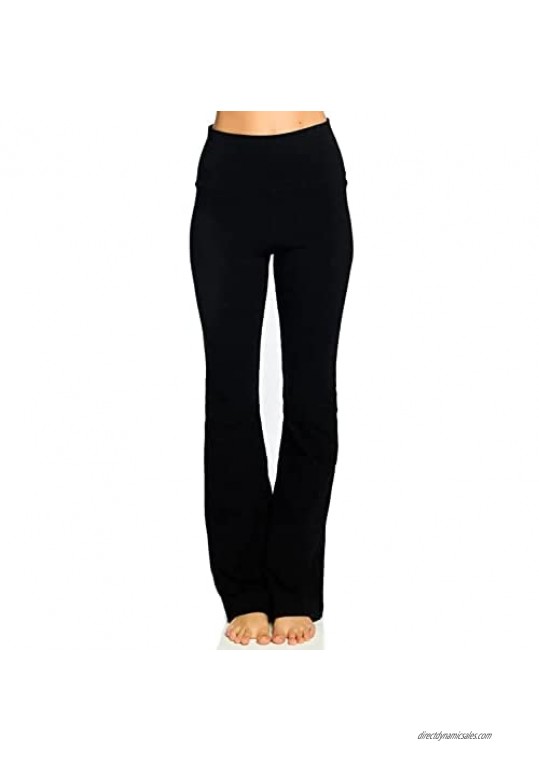 Hard Tail Rolldown Bootleg Flare Pant-Black-S Womens Active Workout Yoga Leggings Black