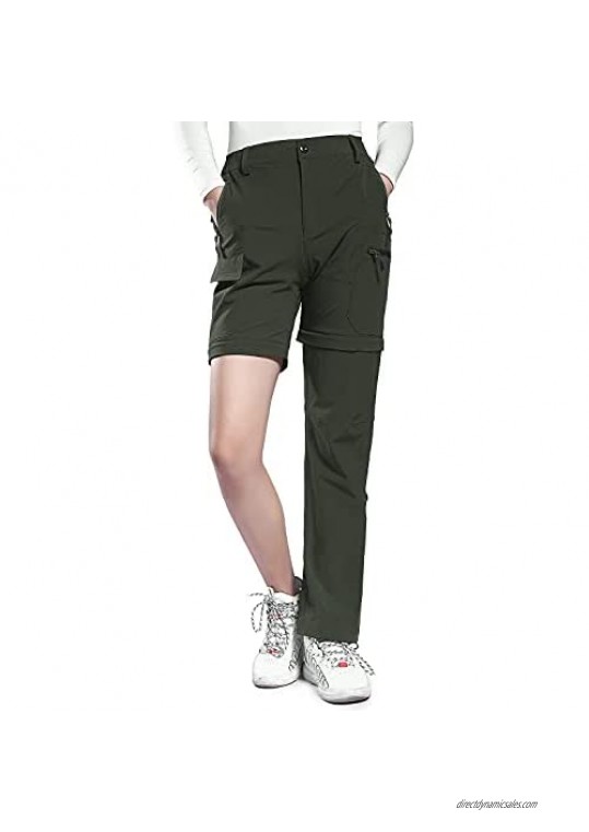 Hiauspor Women's Convertible Hiking Pants Lightweight Zip Off Pants Quick Dry Outdoor Stretch Pants UPF 50+