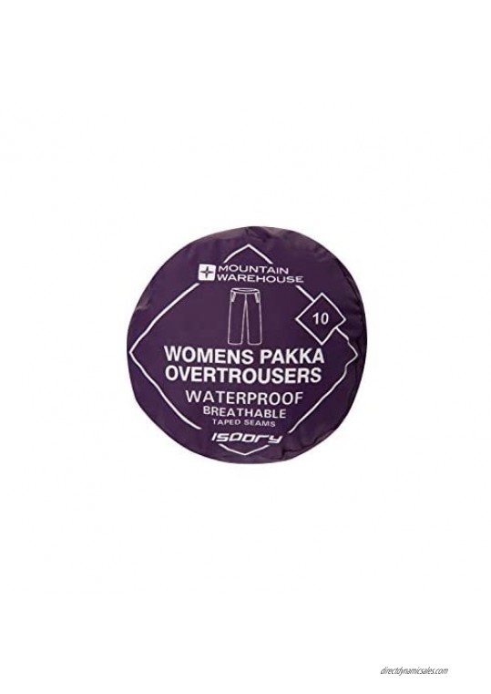 Mountain Warehouse Pakka Womens Waterproof Rain Over Pants - Packaway Bag