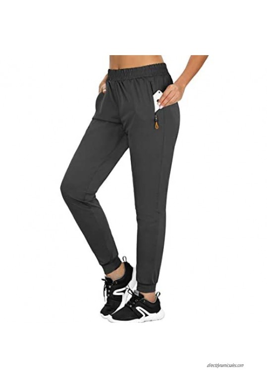 Ninedaily Womens Joggers Yoga Pants Running Lightweight Zipper Pockets Athletic