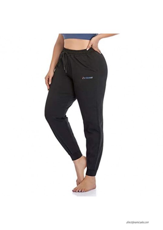 ZERDOCEAN Women's Plus Size Joggers Pants Active Sweatpants Tapered Workout Yoga Lounge Pants with Pockets
