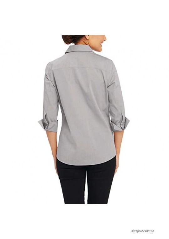 Foxcroft NYC Women's Pinpoint Non-Iron Stretch Poplin Shirt
