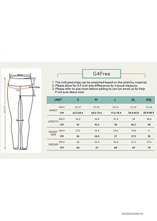 G4Free High Waist Yoga Pants with Pockets Leggings for Women Tummy Control Yoga Tights Running Workout Pants Pockets