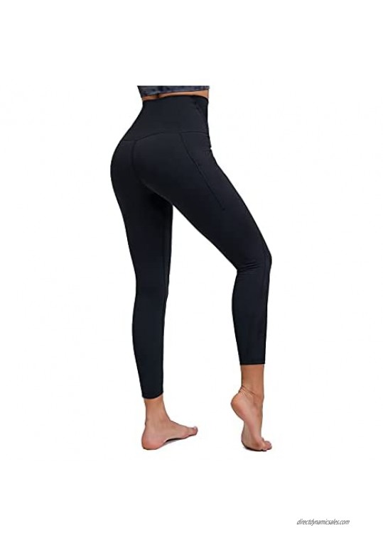 Mipaws Women's High Waisted Buttery Soft Leggings with Pockets 7/8 Length Seamless Yoga Pants & Workout Tights